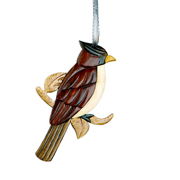 Cardinal Wooden Ornament