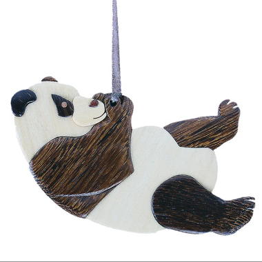 Panda Bear Wooden Ornament
