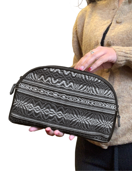 Black Wave Guatemalan Cosmetic Bag
