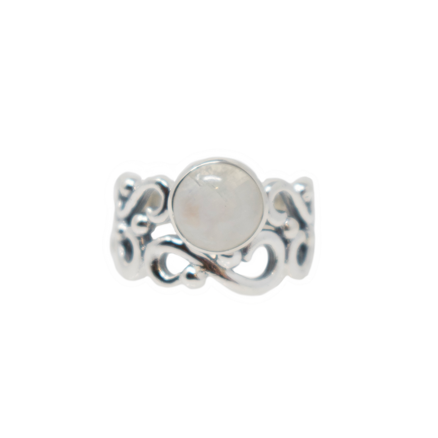 Cutout Swirl Gemstone Ring