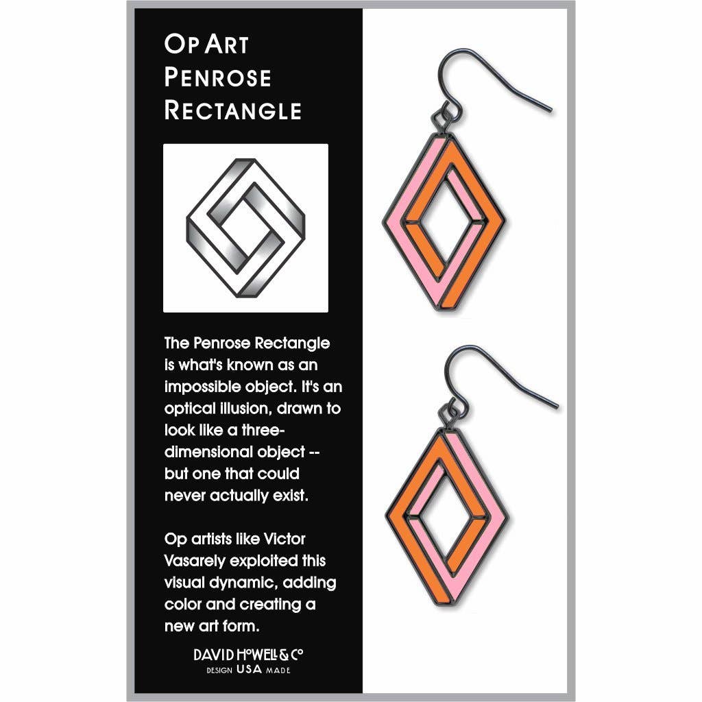 Op Art Penrose Rectangle Earrings