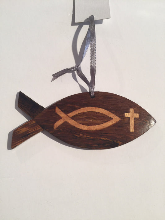 Christian Fish Wooden Ornament