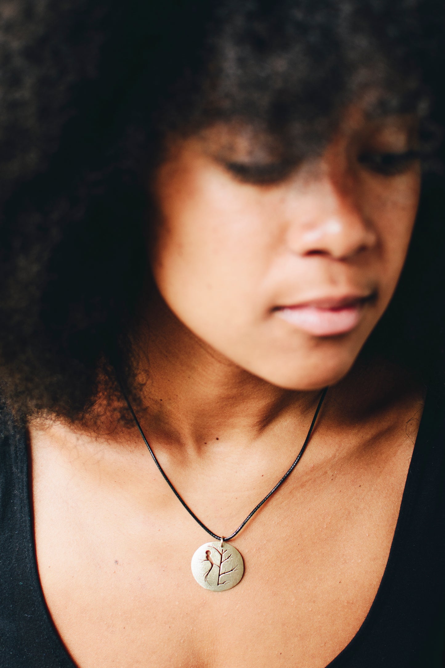 Round Quetzal Cutout Necklace