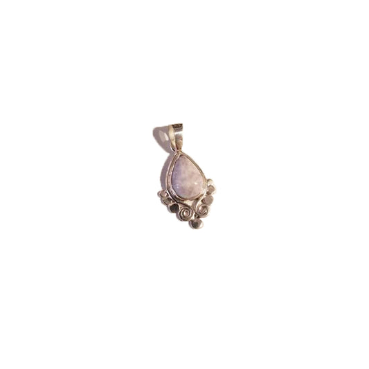 Lilac Jade Sterling Silver Bali Pendant