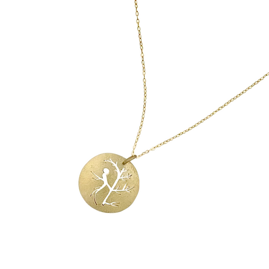 Round Quetzal Cutout Necklace