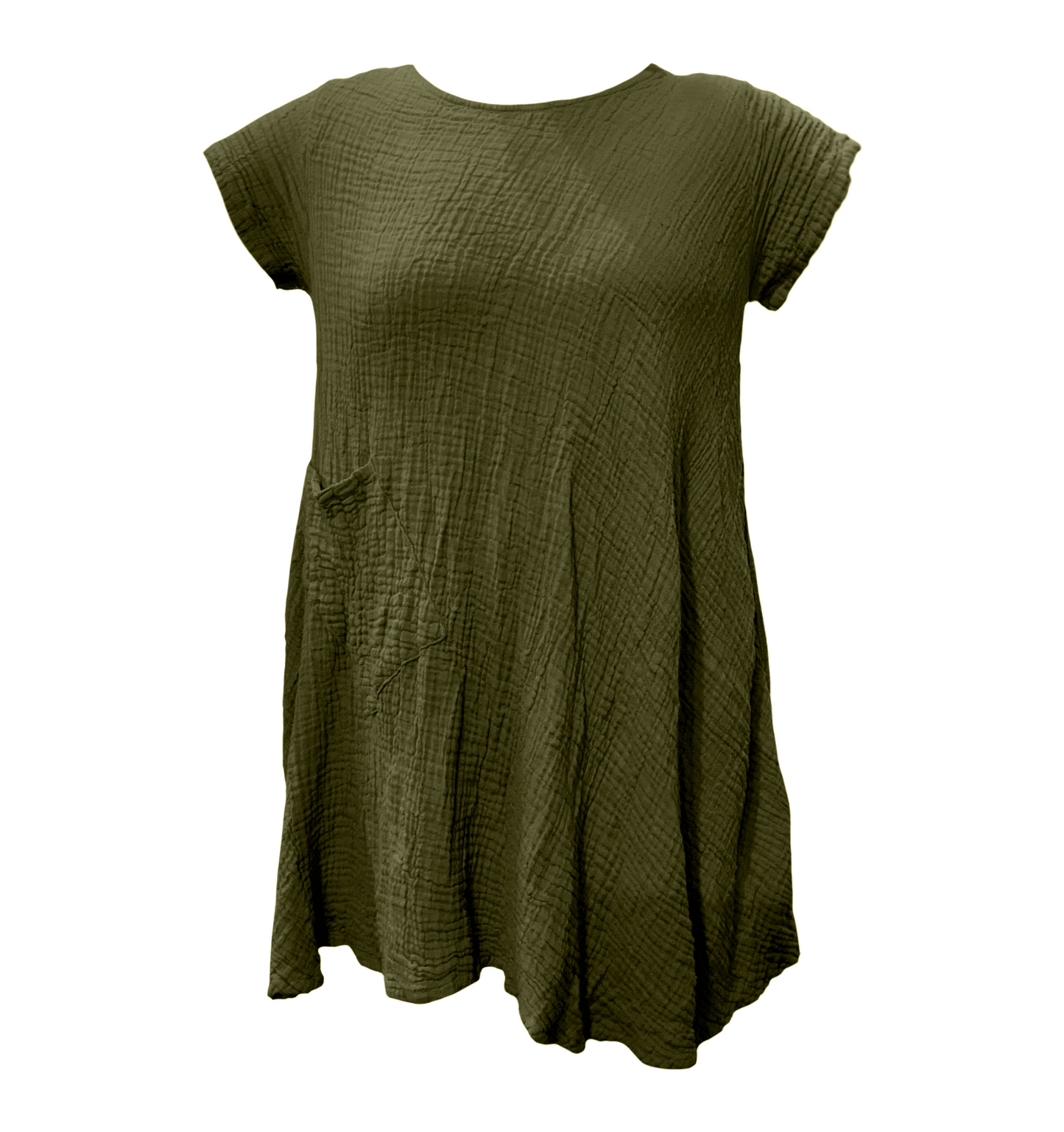 Thai Cotton Cap Sleeve Single Pocket Dress