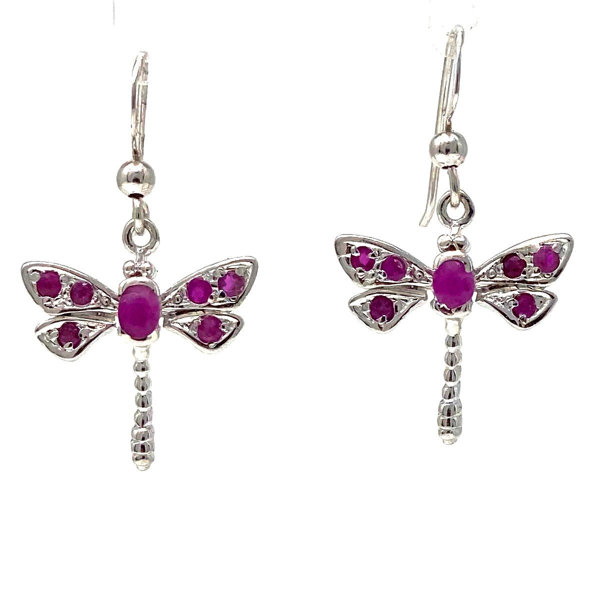 Encrusted Gemstone Dragonfly Earrings