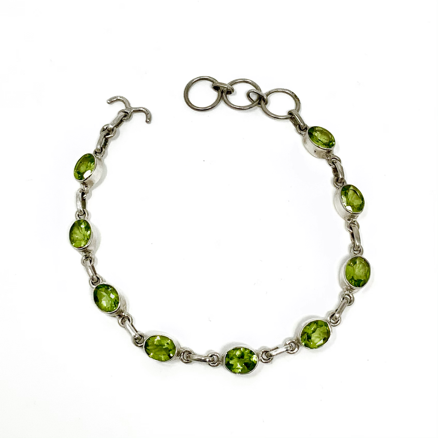 Multi Large Stone Sterling Silver Bracelet