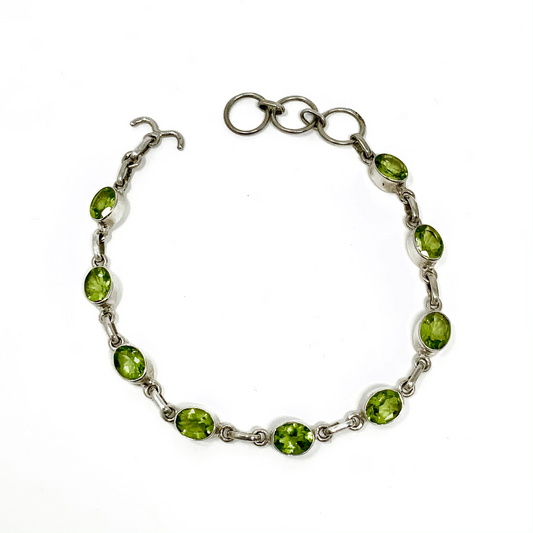 Multi Large Stone Sterling Silver Bracelet