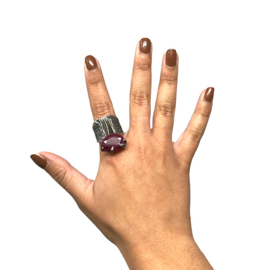 Red Ruby Claw Ring
