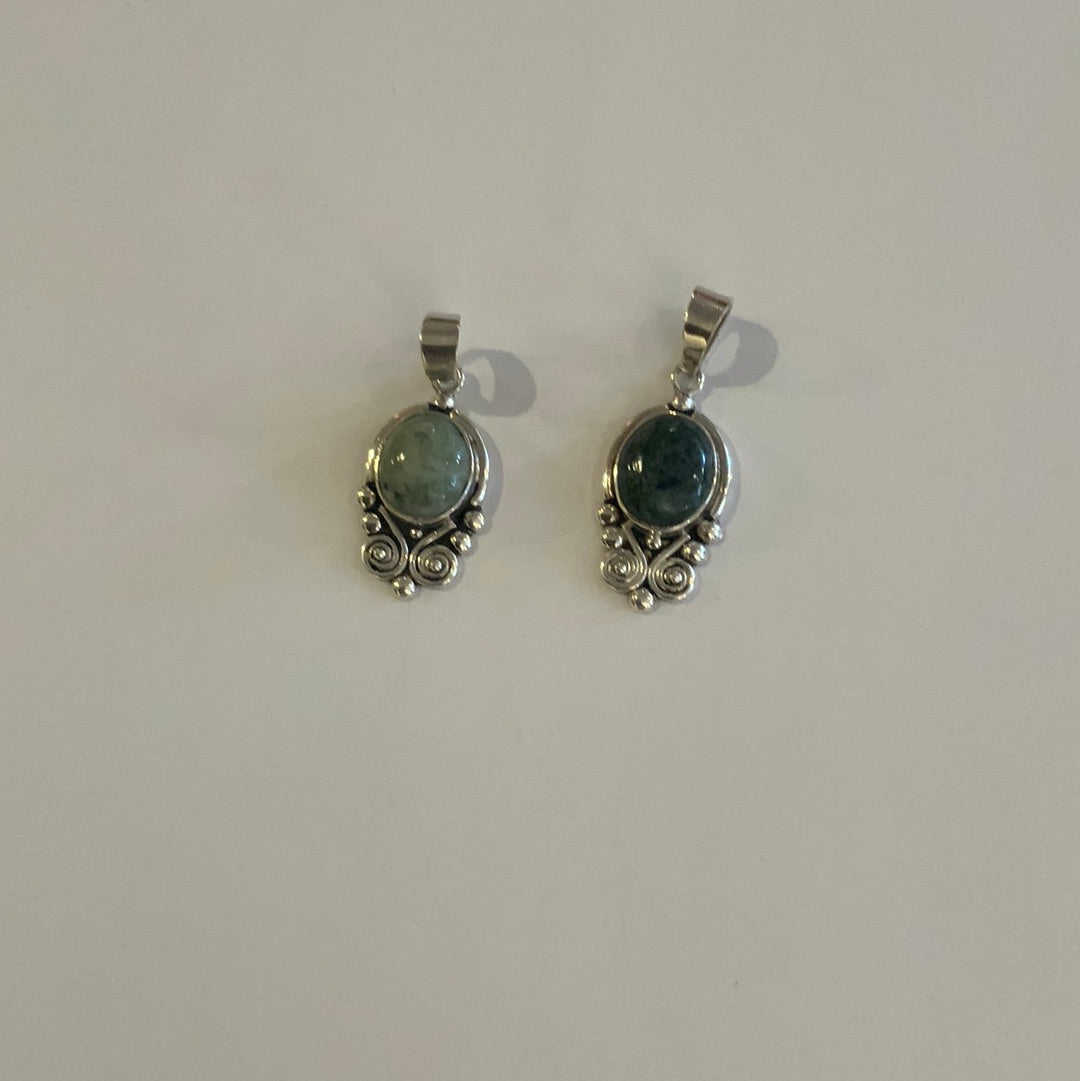 Paola Green Jade Silver Pendant