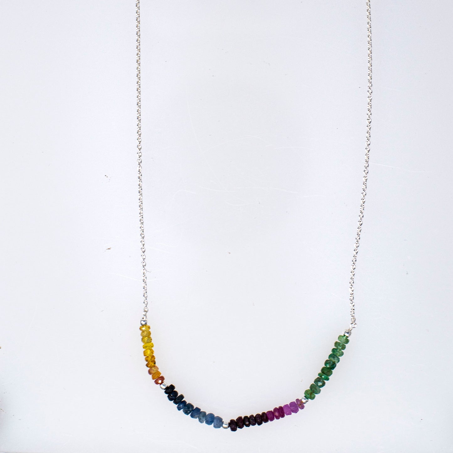 Chakra Stone Necklace Silver Chain