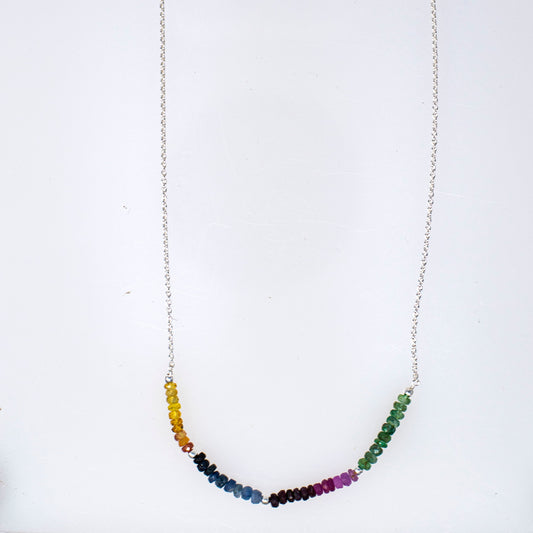 Chakra Stone Necklace Silver Chain