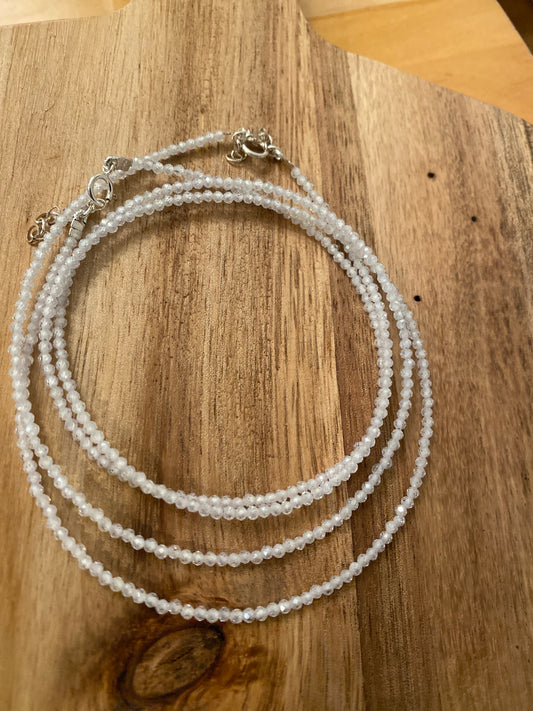 Beaded White Sapphire Necklace