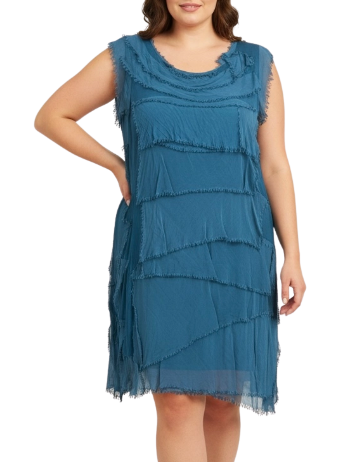 Silk Ruffle Midi Dress