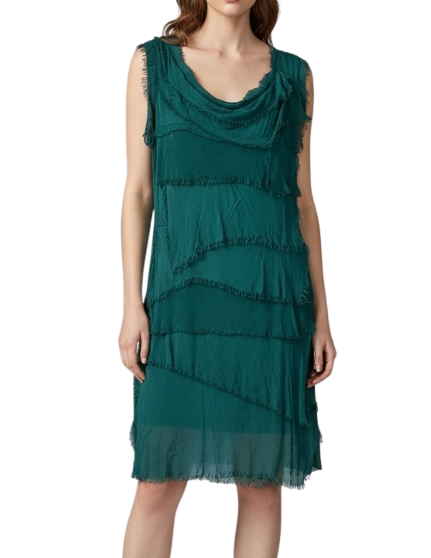 Silk Ruffle Midi Dress