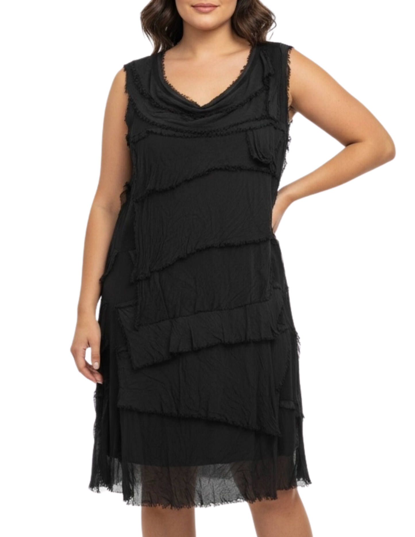 Silk Ruffle Midi Dress