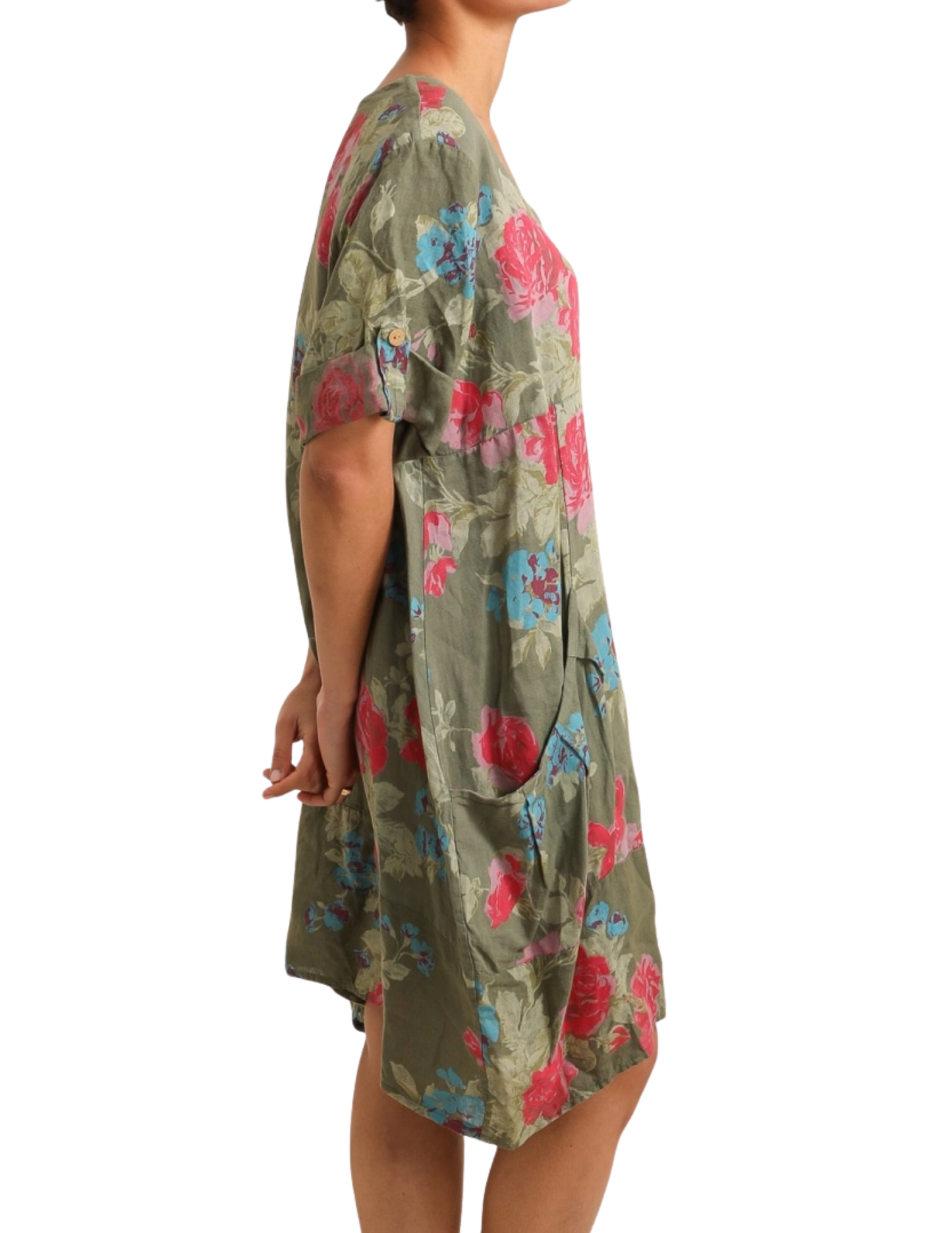 Floral Print Linen Dress