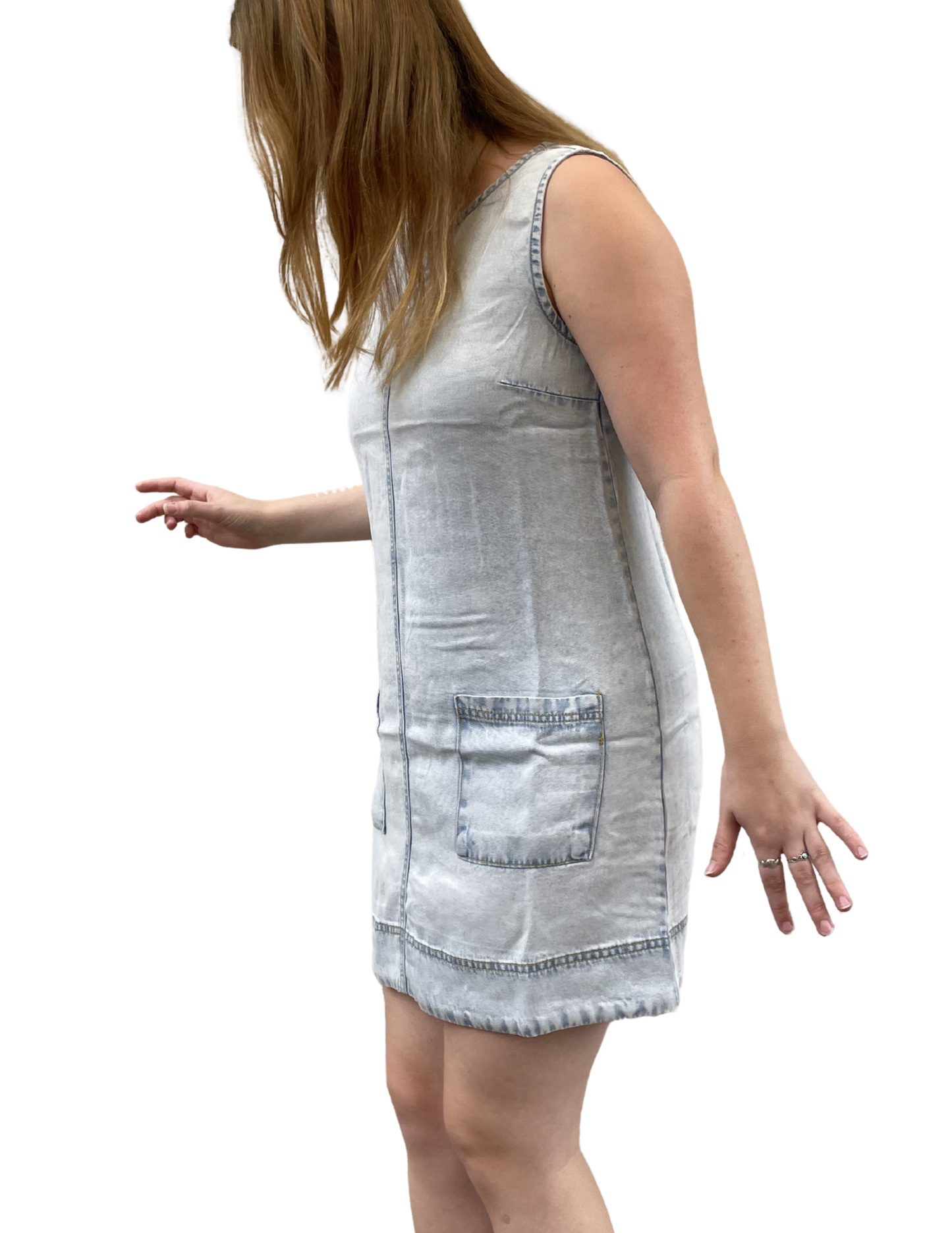 Demin Wash Two Pocket Shift Dress