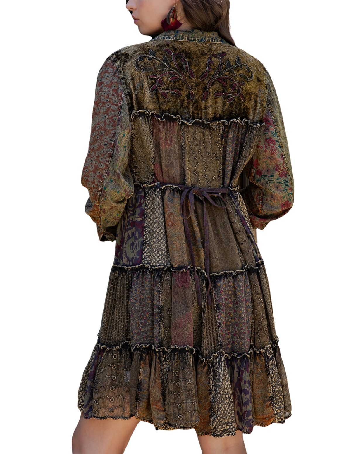 Artisan Embroidered Jhabla Shirt Dress