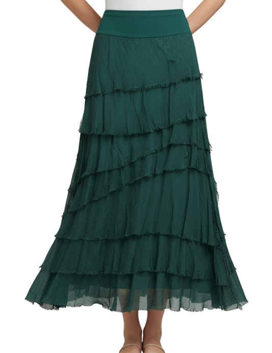 Italian Silk Ruffle Skirt