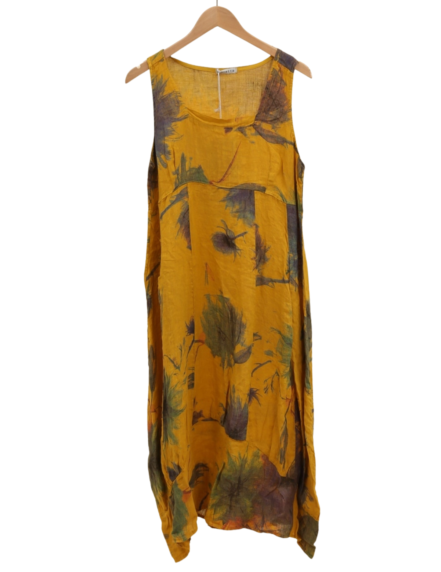 Floral Print Sleeveless Linen Dress