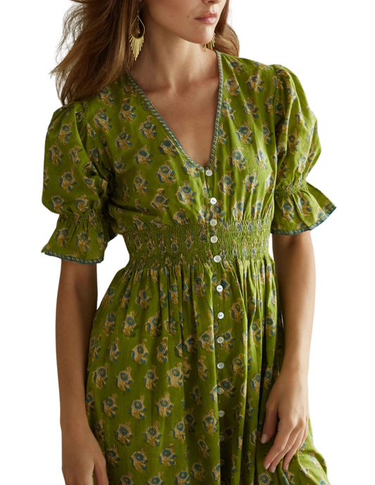Hand Block Printed Maxi Dress