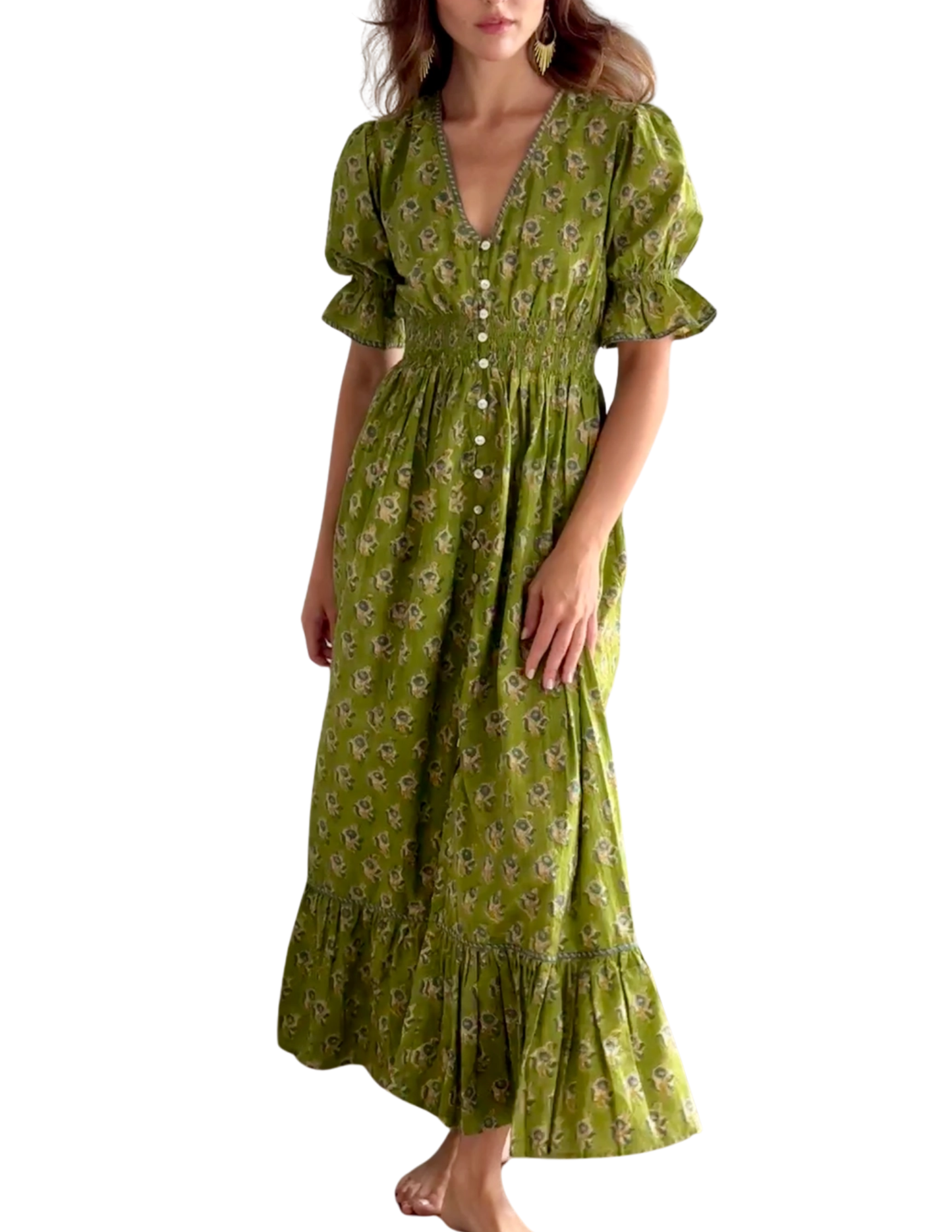 Hand Block Printed Maxi Dress