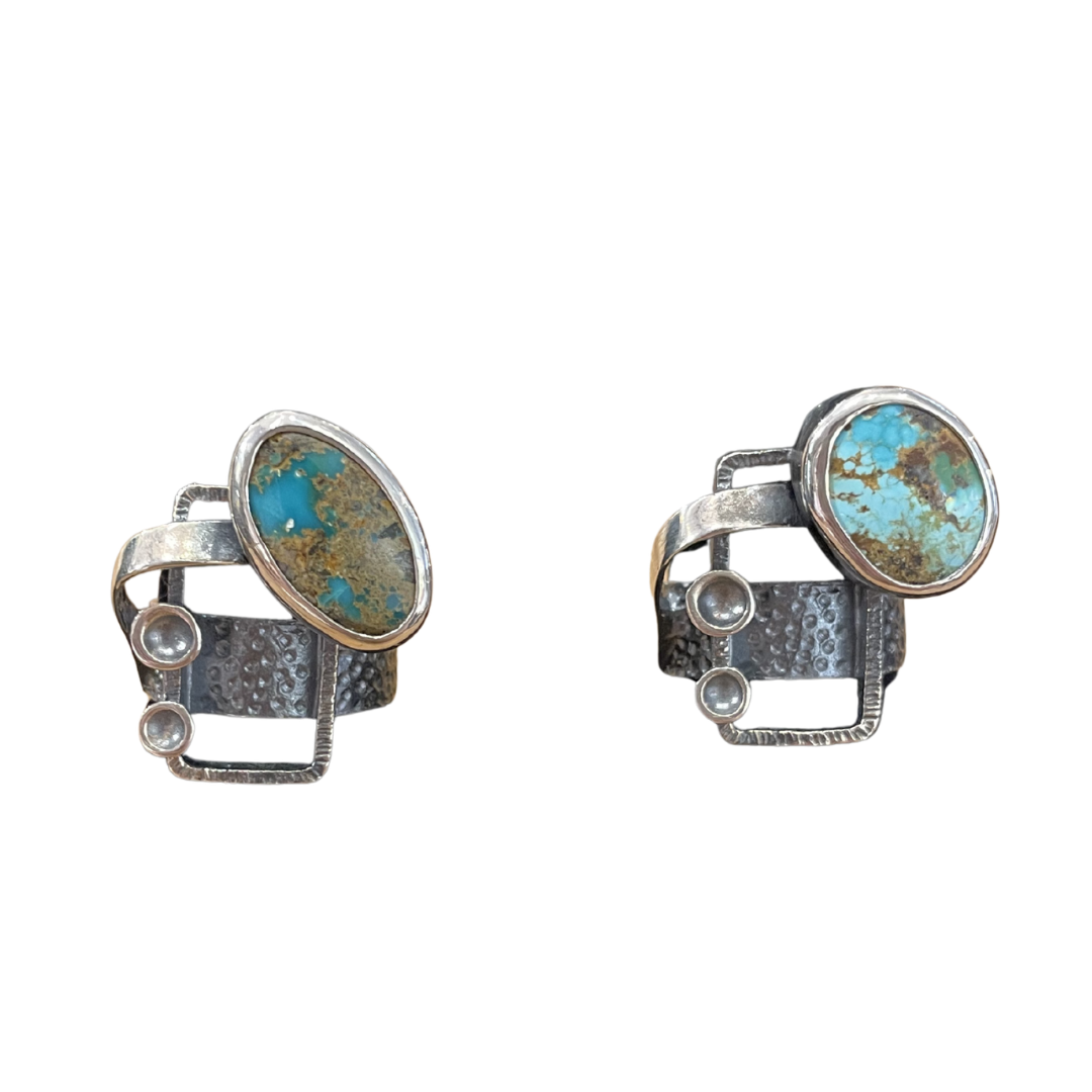 Turquoise Industrial Silver Ring