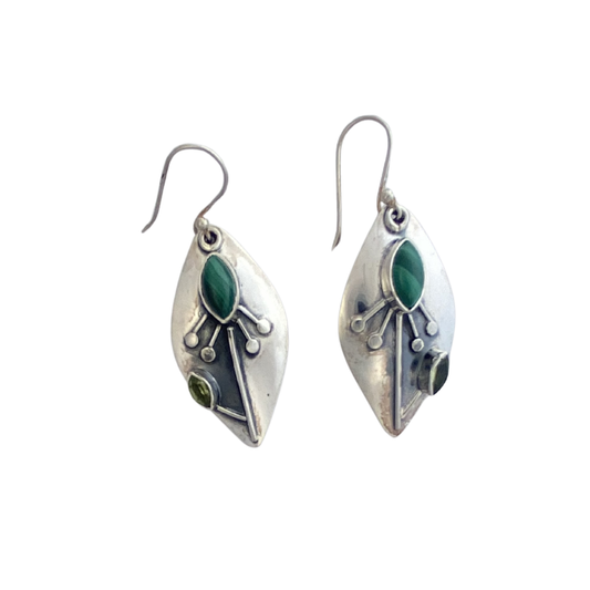 Silver Abstract Leaf Earrings