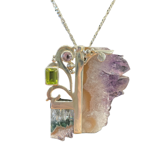 Amethyst & Uruguay Crystal pendant