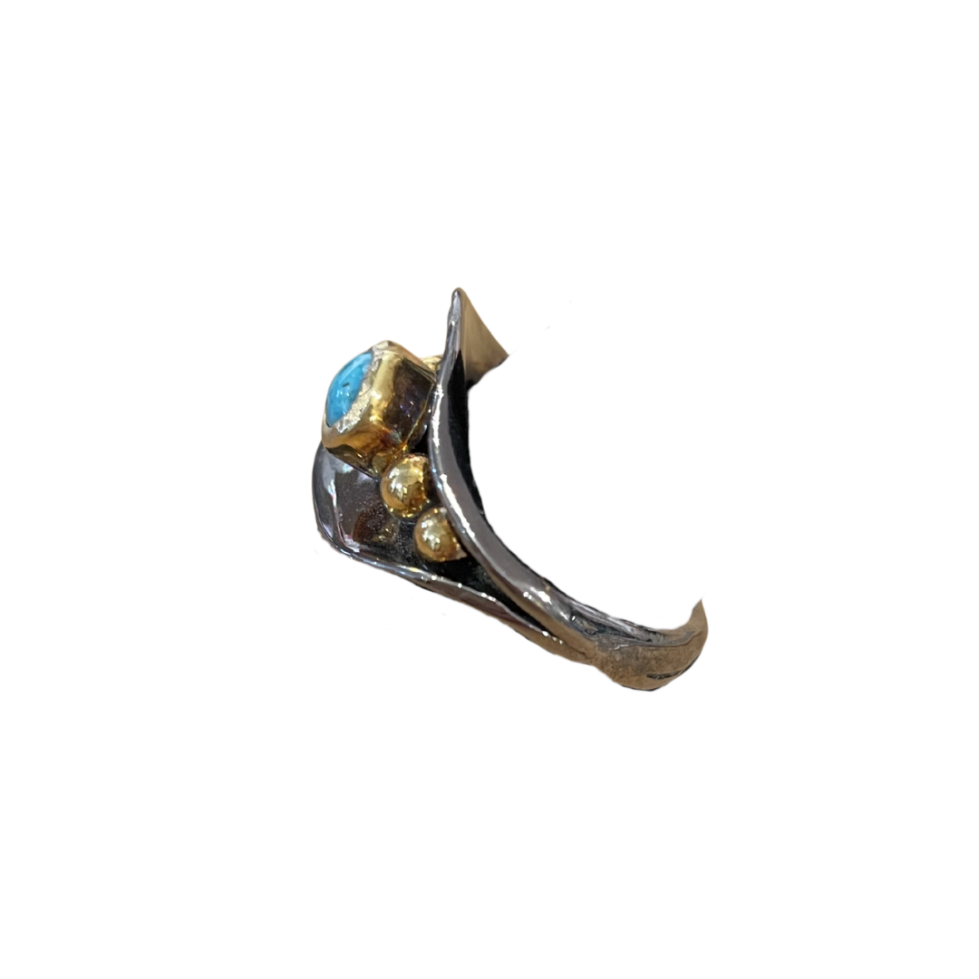 Turquoise Gold 14k Silver Ring