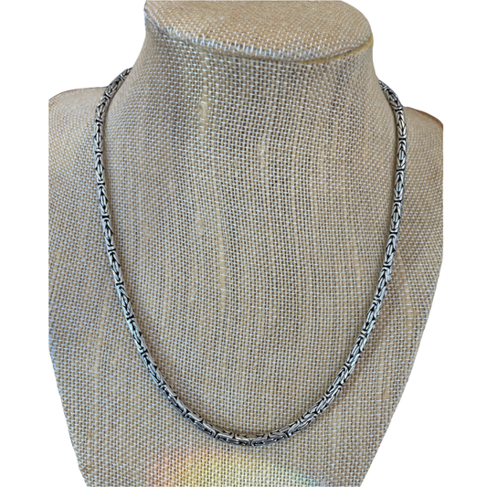18" Byzantine Chain Sterling Silver  Necklace