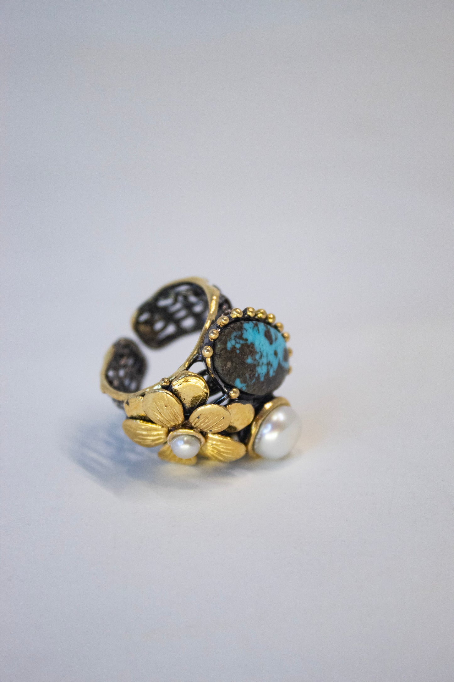 Pearl and Turquoise Ring