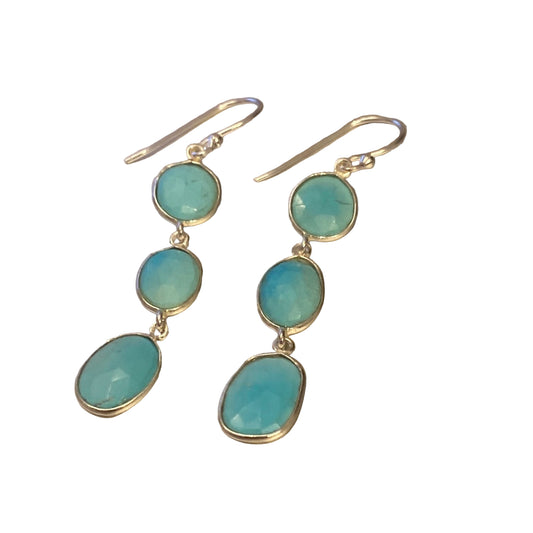 Silver Sleeping Beauty Turquoise Small Dangle Earrings