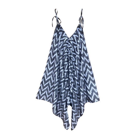 Ikat  Black and White Romper