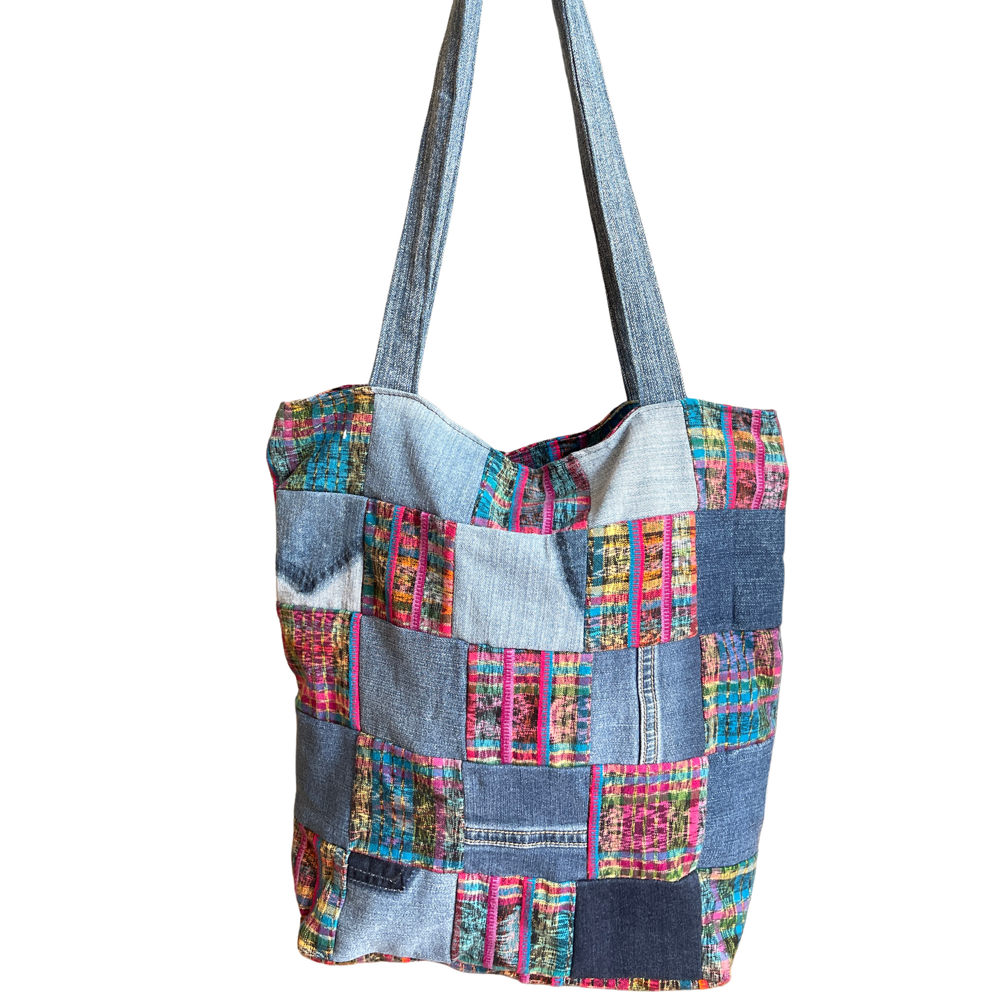 Patchwork Saddle Denim Bag