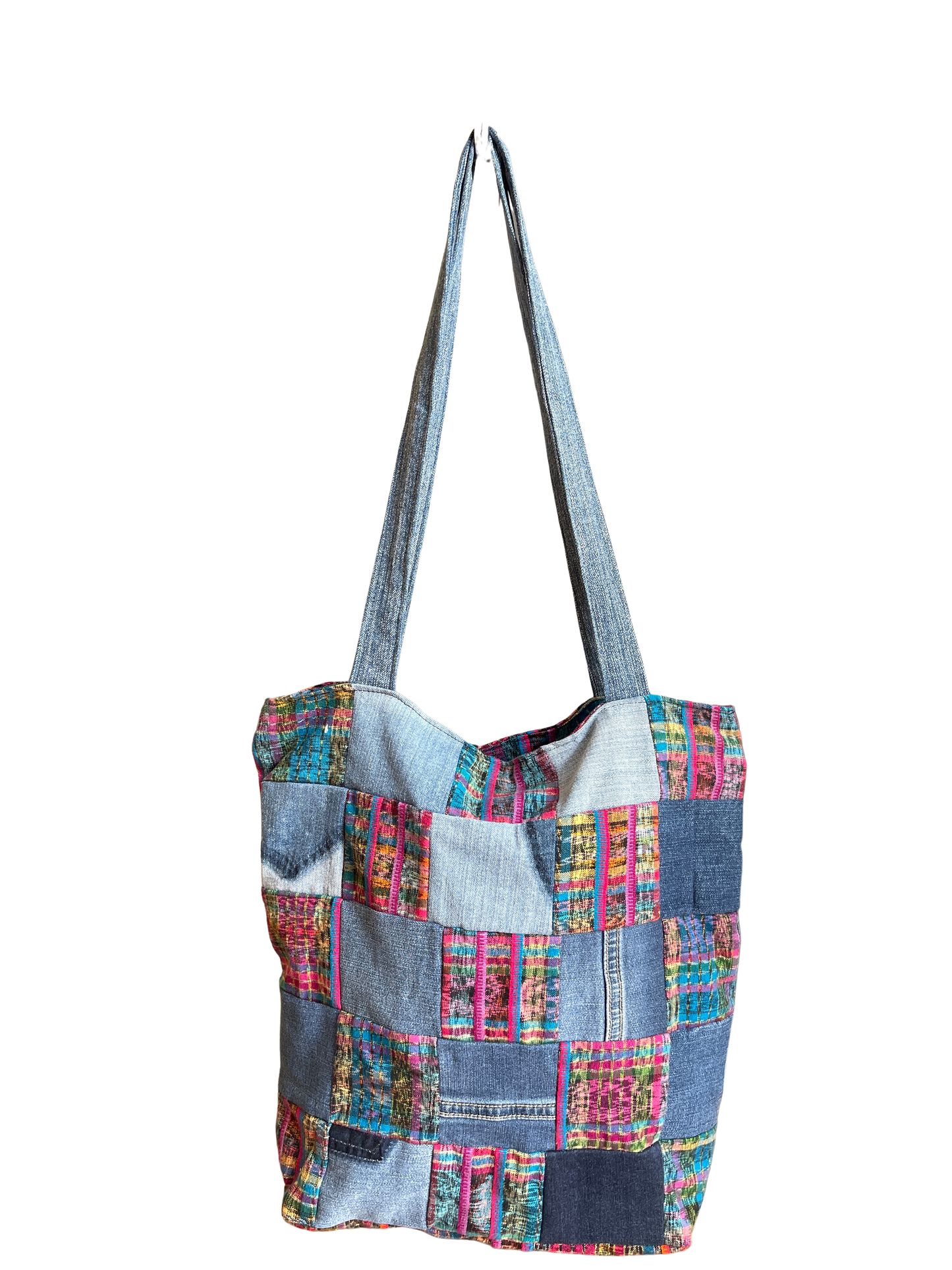 Patchwork Saddle Denim Bag