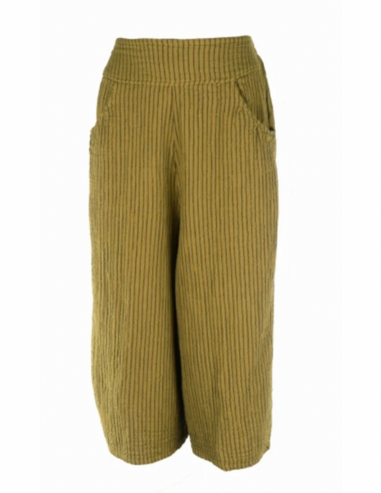 Striped Thai Cotton Gaucho Pants