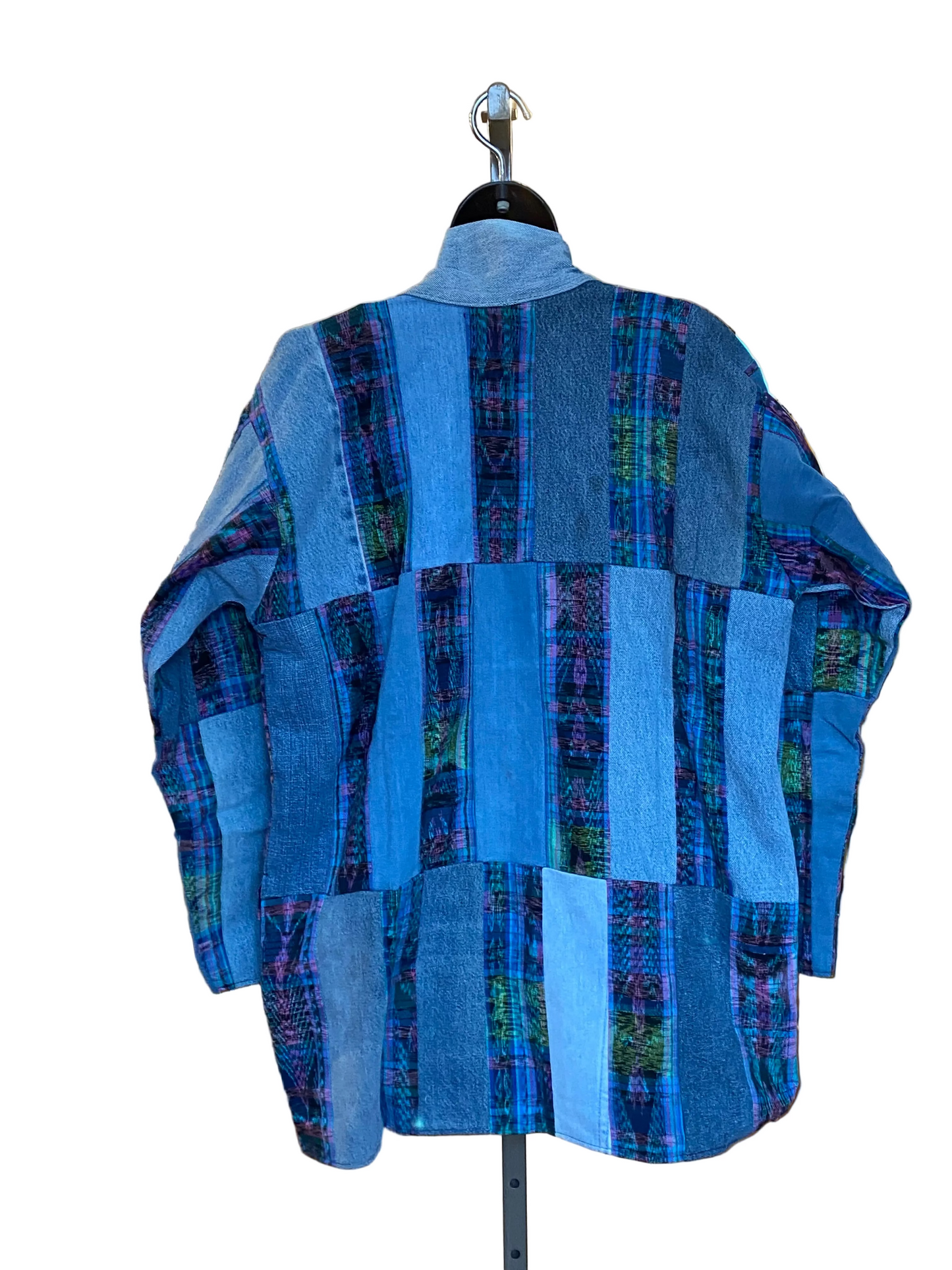 Upcycle Denim with Ikat Jacket (Dark)