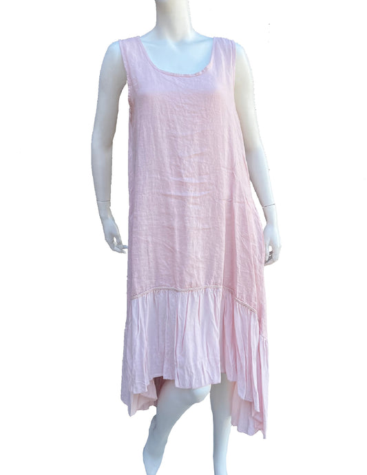 Roma Ruffle Linen Dress