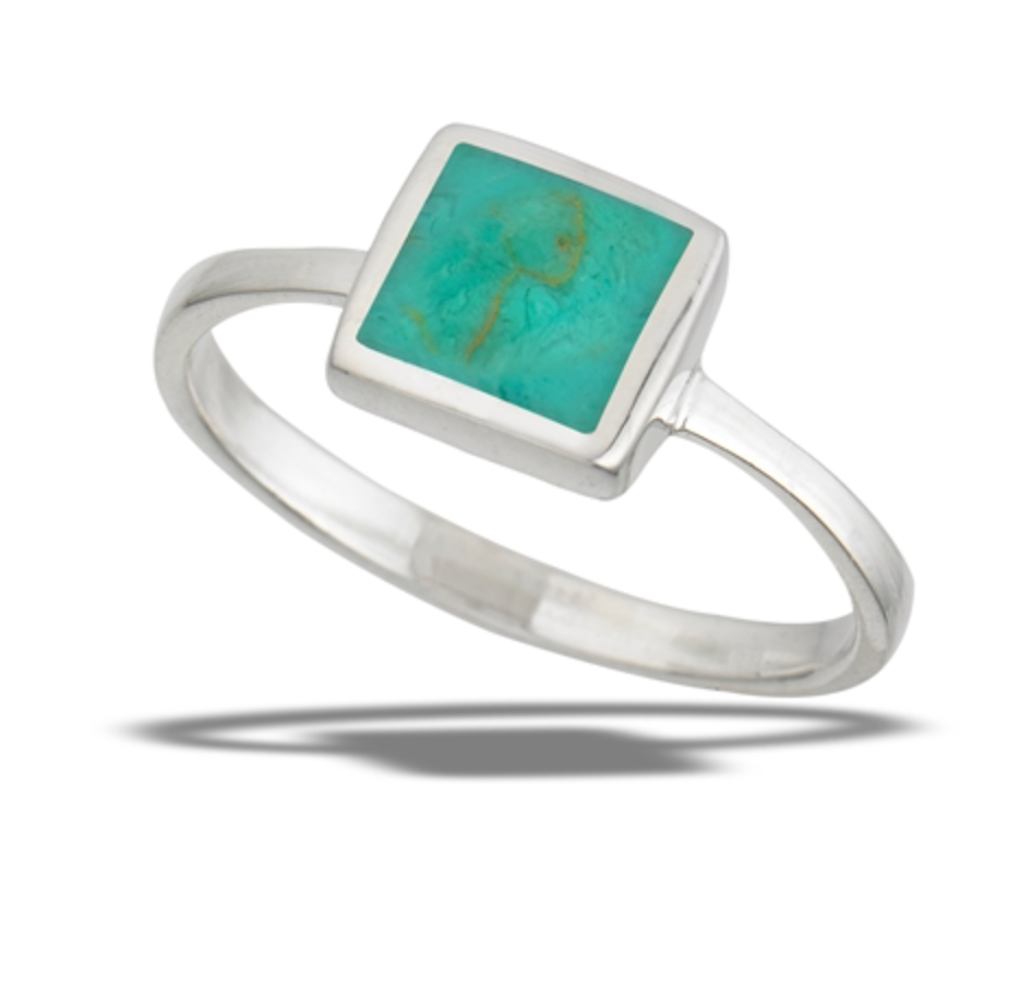Modern Ring With Square Turquoise