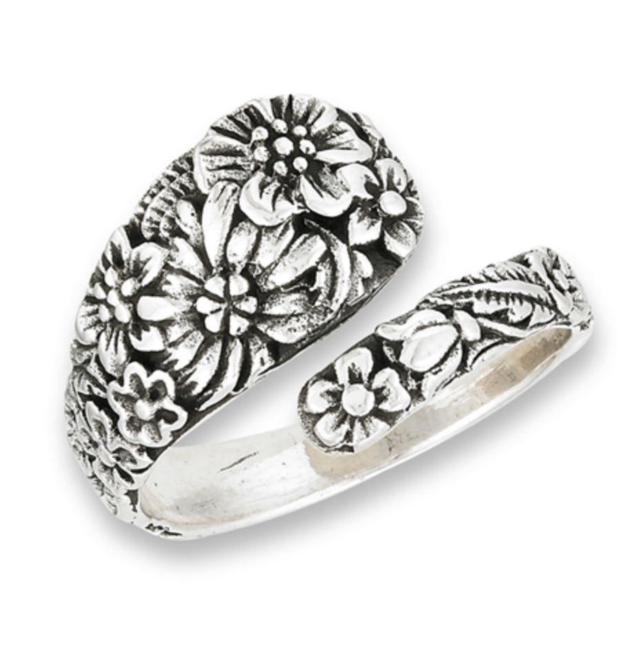 Spoon Ring With Flowers