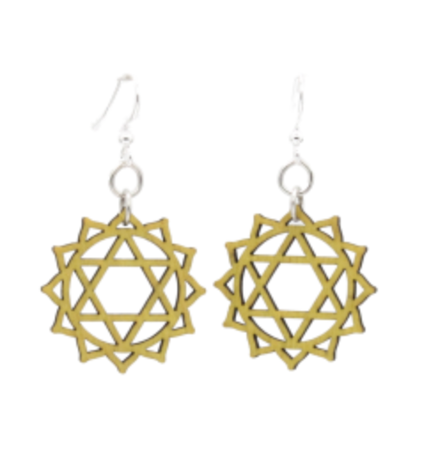 Anahata Chakra Wood Earrings