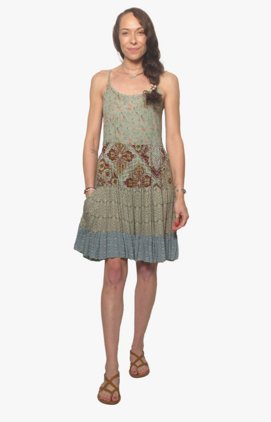 Patchwork Print Dress