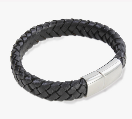 8mm Leather  Braided Bracelet