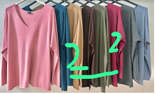 V Neck Top Sweater