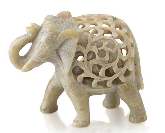 Double Carved Elephant