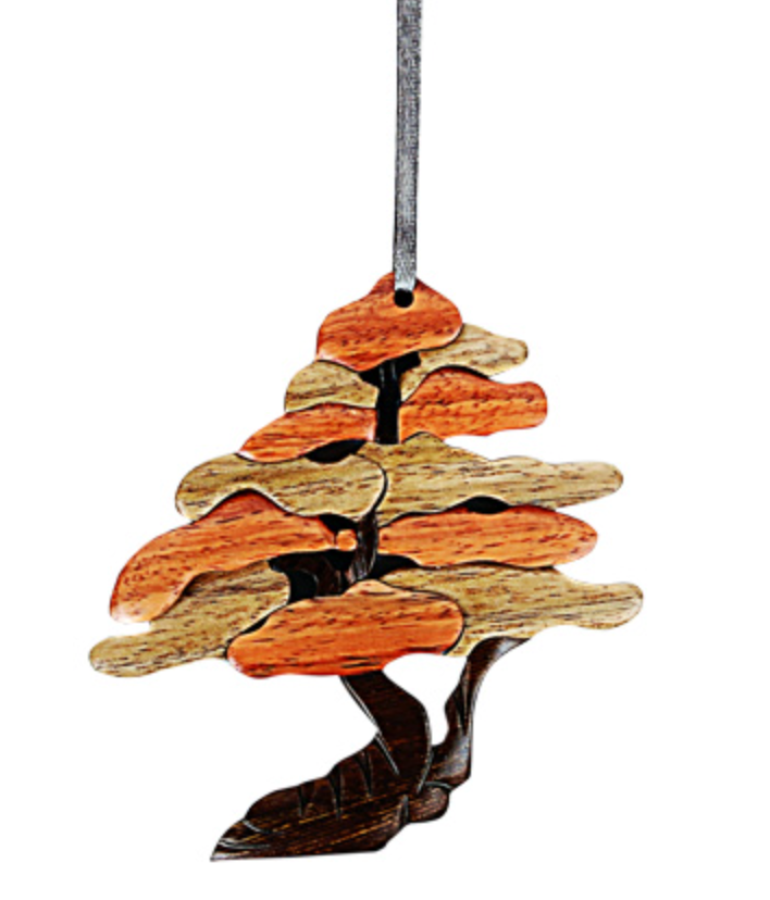 Wooden tree of life ornament