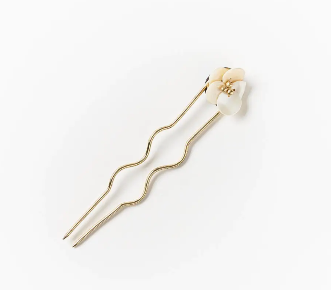 Flower Hair Pin - Mother of Pearl